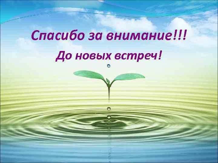 Спасибо за внимание!!! До новых встреч! 