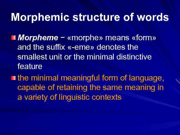 English word structure