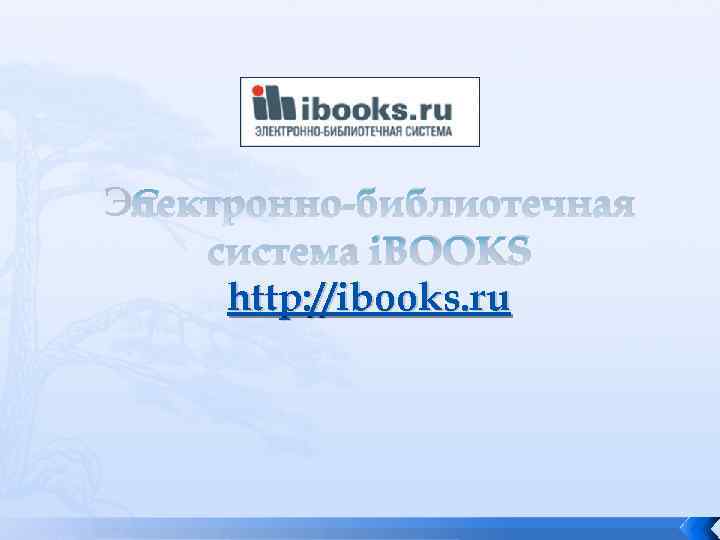 Электронно-библиотечная система i. BOOKS http: //ibooks. ru 