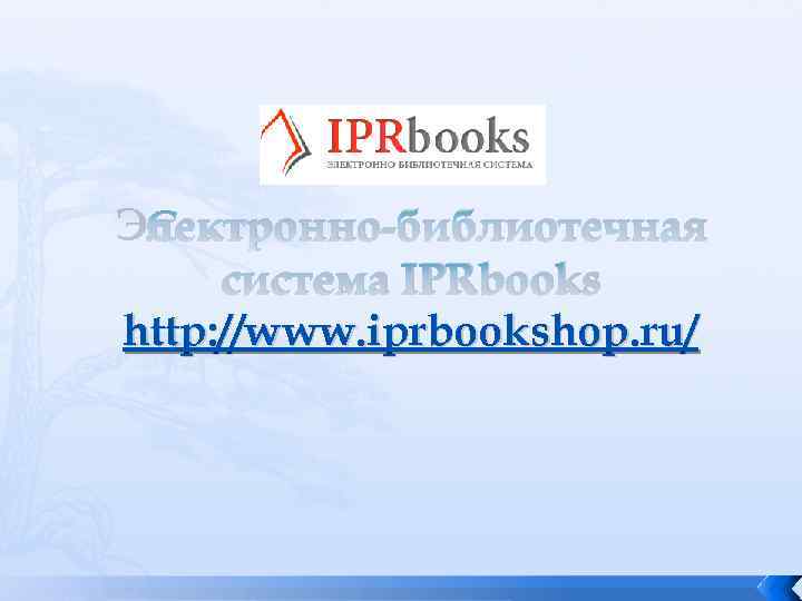 Электронно-библиотечная система IPRbooks http: //www. iprbookshop. ru/ 