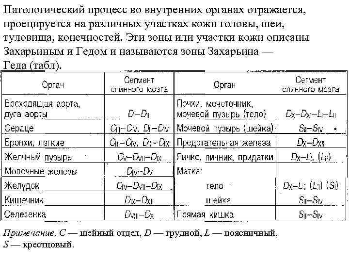 Патологический процесс во внутренних органах отражается, проецируется на различных участках кожи головы, шеи, туловища,