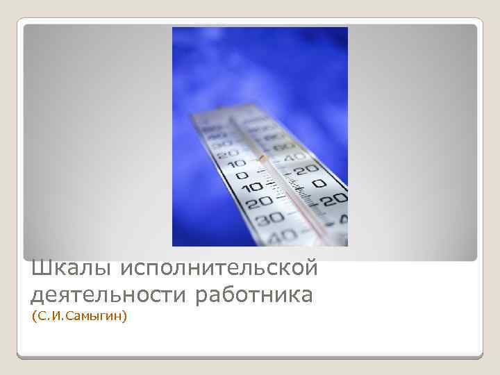 Шкалы исполнительской деятельности работника (С. И. Самыгин) 