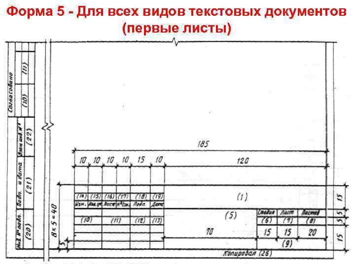 Форма 5 - Для всех видов текстовых документов (первые листы) 