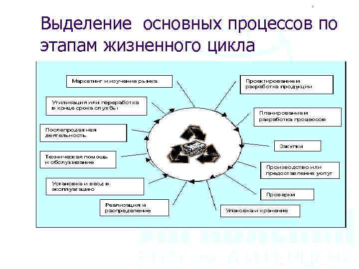 Выделение основных процессов по этапам жизненного цикла 