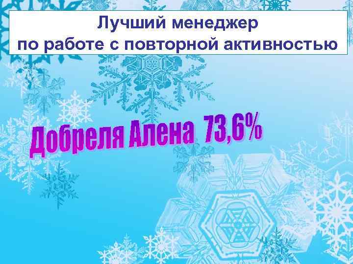 Лучший менеджер по работе с повторной активностью 