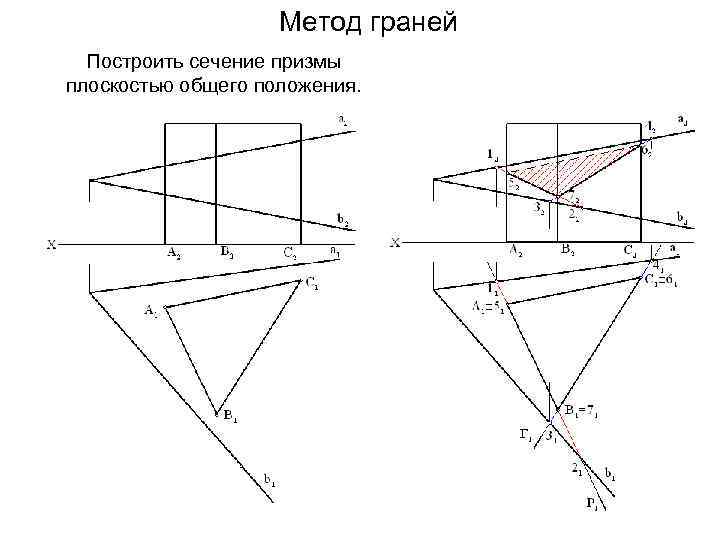 Плоскость е пересекает призму показанную на рисунке по