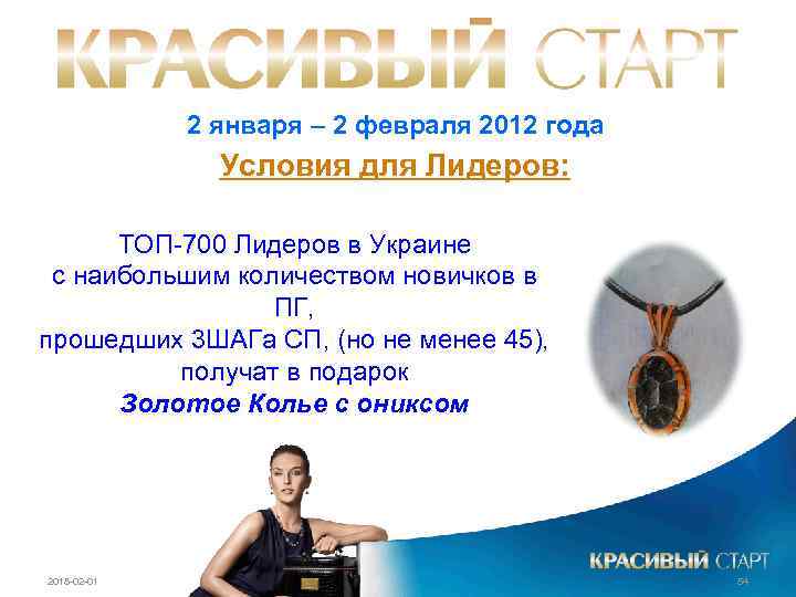 2 января – 2 февраля 2012 года Условия для Лидеров: ТОП-700 Лидеров в Украине