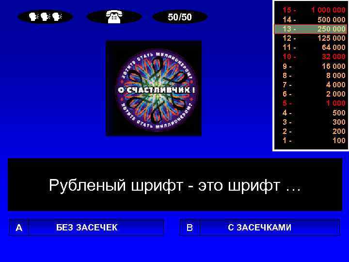  50/50 15 14 13 12 11 10 987654321 - Рубленый шрифт - это