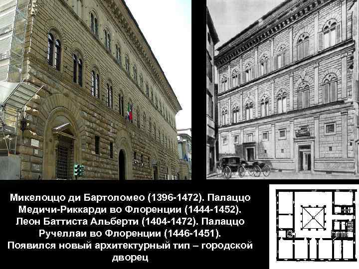 Микелоццо ди Бартоломео (1396 -1472). Палаццо Медичи-Риккарди во Флоренции (1444 -1452). Леон Баттиста Альберти