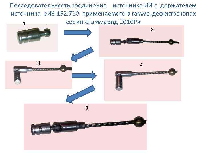 Последовательность соединения источника ИИ с держателем источника е. И 6. 152. 710 применяемого в