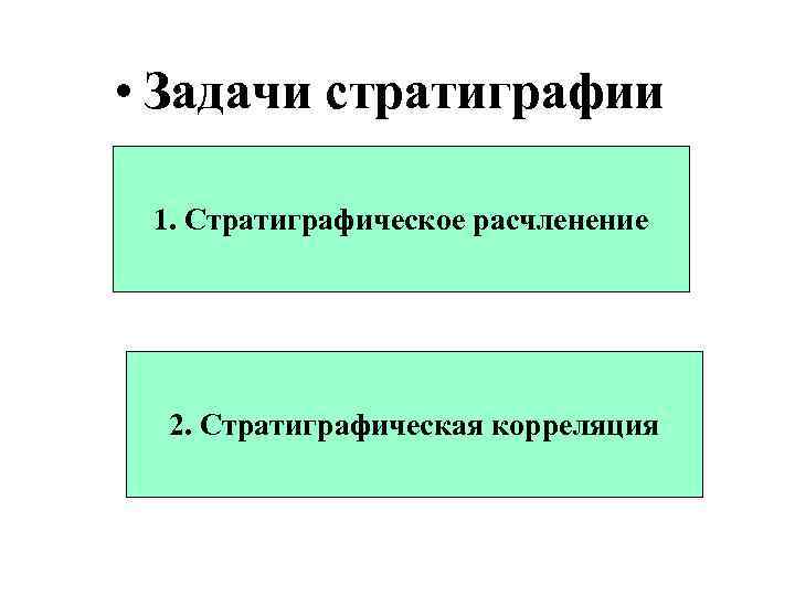  • Задачи стратиграфии 1. Стратиграфическое расчленение 2. Стратиграфическая корреляция 