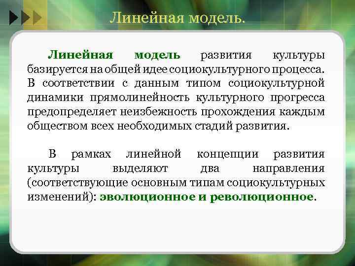 Процесс динамики культуры. Линеарная модель динамики культуры. Эволюционная модель динамики культуры. Модели культурного развития. Модели социокультурной динамики.