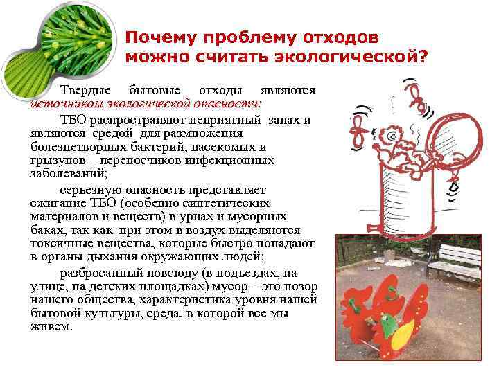 Почему проблему отходов можно считать экологической? Твердые бытовые отходы являются источником экологической опасности: ТБО