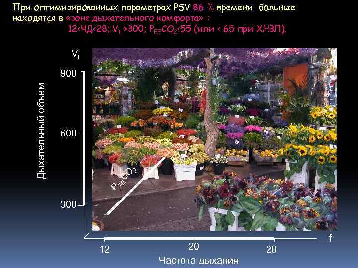 При оптимизированных параметрах PSV 86 % времени больные находятся в «зоне дыхательного комфорта» :