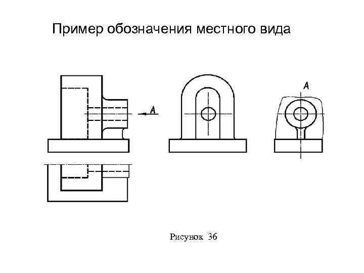 Местный вид на чертеже пример