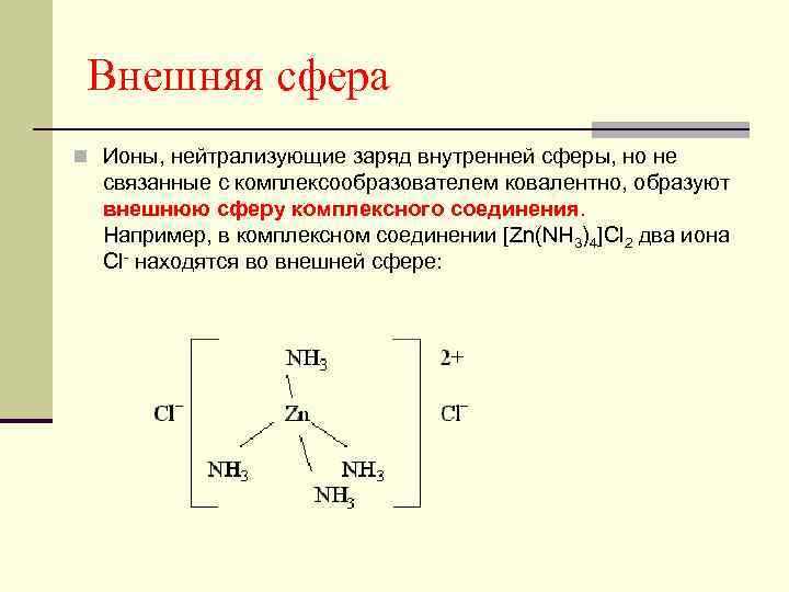 Ионы металлов имеют положительный заряд. Заряд внешней сферы комплексного соединения. Заряды комплексных соединений hgi4. Заряд nh3 в комплексном соединении. Заряд pt в комплексном соединении.