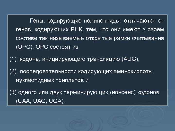 Гены, кодирующие полипептиды, отличаются от генов, кодирующих РНК, тем, что они имеют в своем