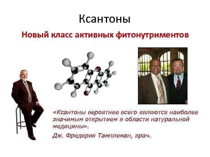 Ксантоны Новый класс активных фитонутриментов «Ксантоны вероятнее всего являются наиболее значимым открытием в области
