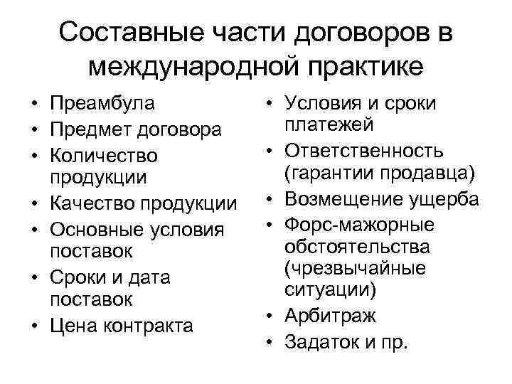 Части контракта. Части договора. Составные части контракта. Составные части текста договора. Составные части контракта договора.