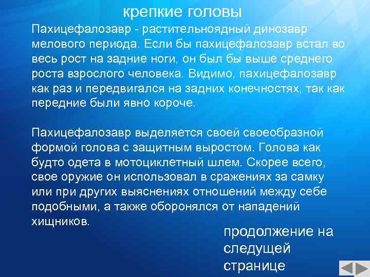 крепкие головы Пахицефалозавр - растительноядный динозавр мелового периода. Если бы пахицефалозавр встал во весь