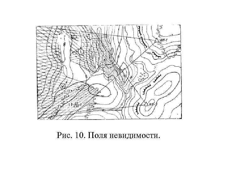 Рис. 10. Поля невидимости. 