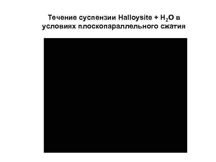 Течение суспензии Halloysite + H 2 O в условиях плоскопараллельного сжатия 