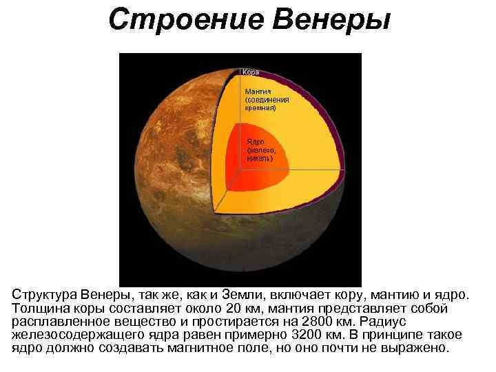 Радиус венеры. Венера ядро мантия кора. Строение Венеры. Толщина мантии Венеры. Строение коры Венеры.