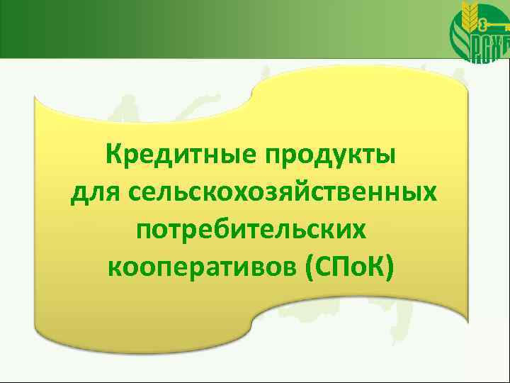 Кредитные продукты для сельскохозяйственных потребительских кооперативов (СПо. К) 