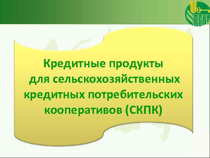Кредитные продукты для сельскохозяйственных кредитных потребительских кооперативов (СКПК) 