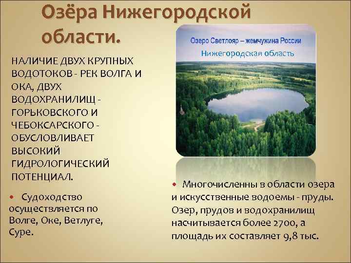 Карта с водоемами нижегородской области