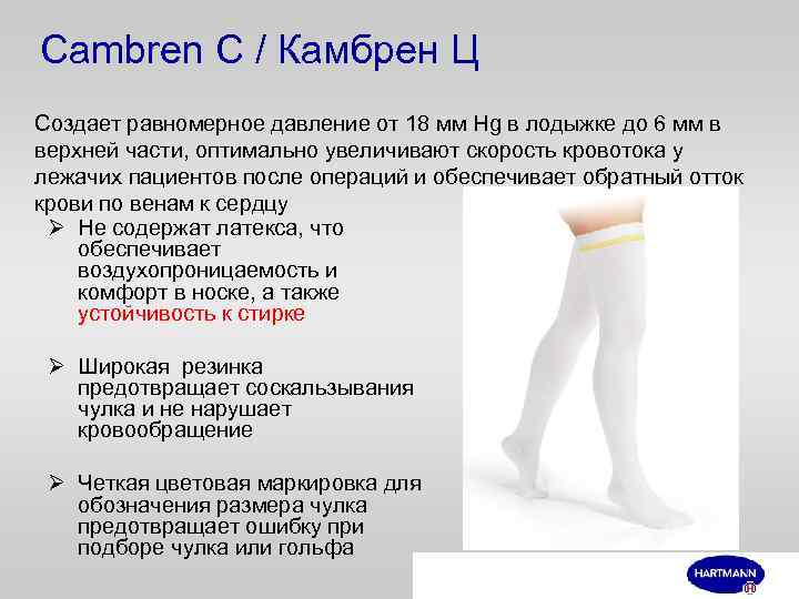 Cambren C / Камбрен Ц Создает равномерное давление от 18 мм Hg в лодыжке