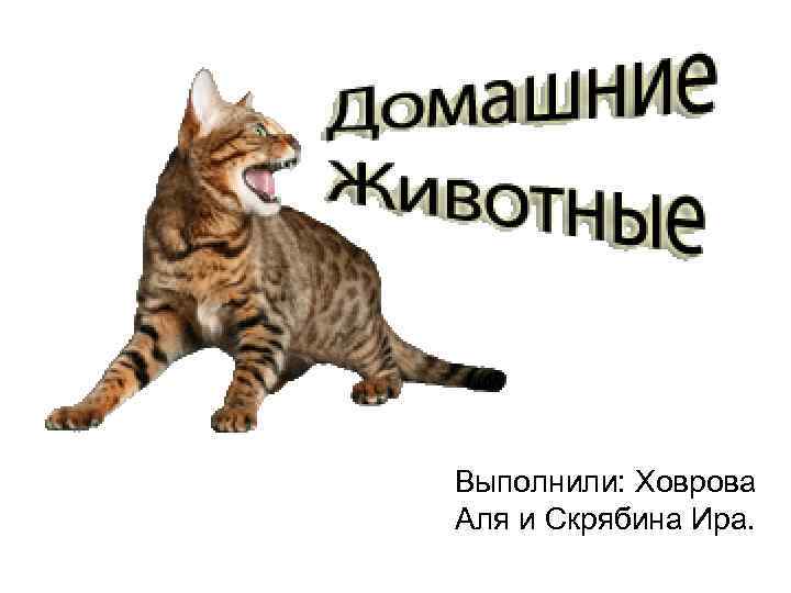 Выполнили: Ховрова Аля и Скрябина Ира. 