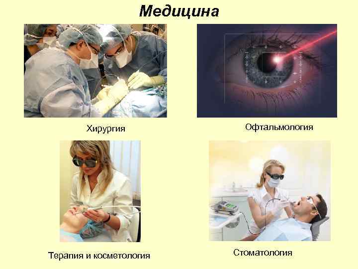 Медицина Хирургия Терапия и косметология Офтальмология Стоматология 