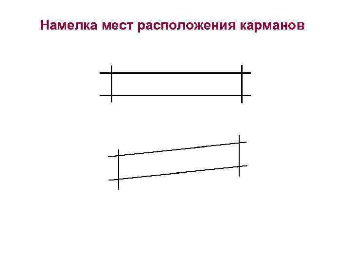 Намелка мест расположения карманов 