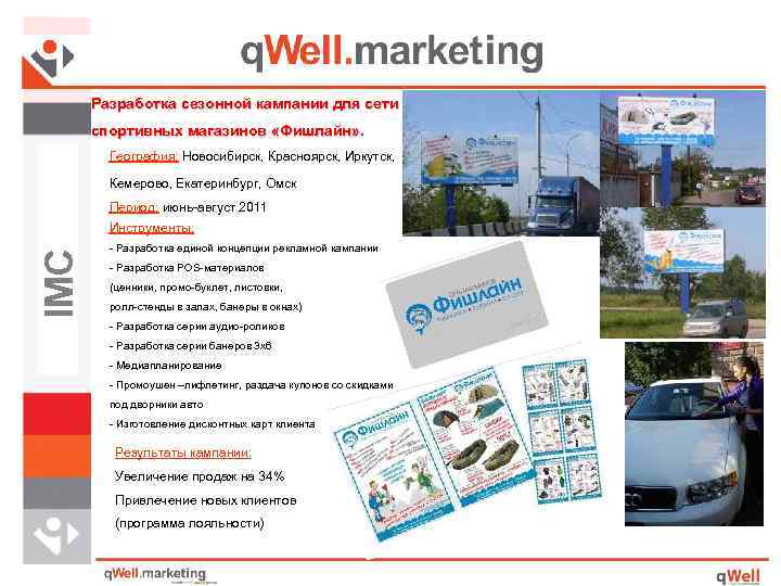 Разработка сезонной кампании для сети спортивных магазинов «Фишлайн» . География: Новосибирск, Красноярск, Иркутск, Кемерово,