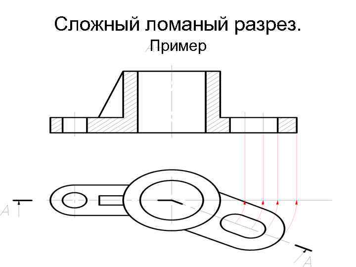 Разрезы ломаные на чертежах