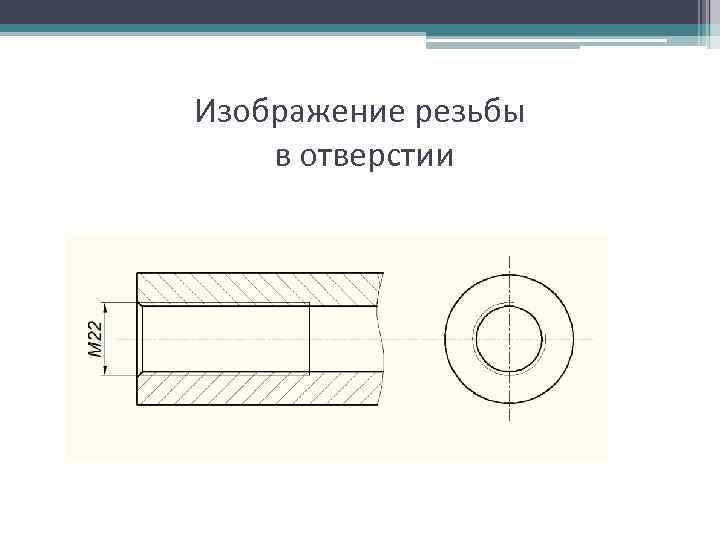 Наличие отверстие. Изображение резьбы на стержне. Изображение резьбы в отверстии. Изображение резьбы в отверстии на чертеже. Как изображается резьба в отверстии.