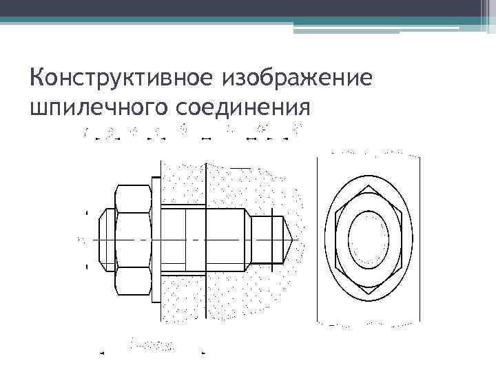 Конструктивное изображение шпилечного соединения 