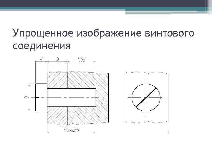 Упрощенное изображение винтового соединения 