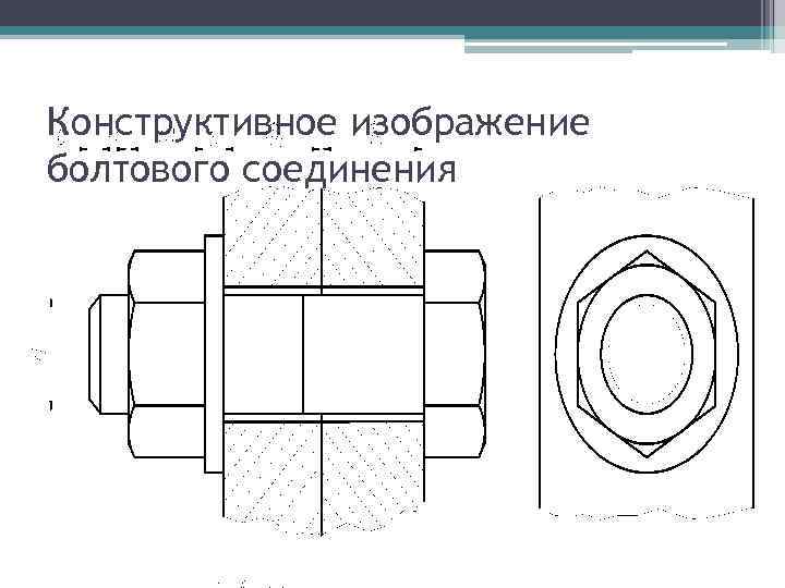 Конструктивное изображение болтового соединения