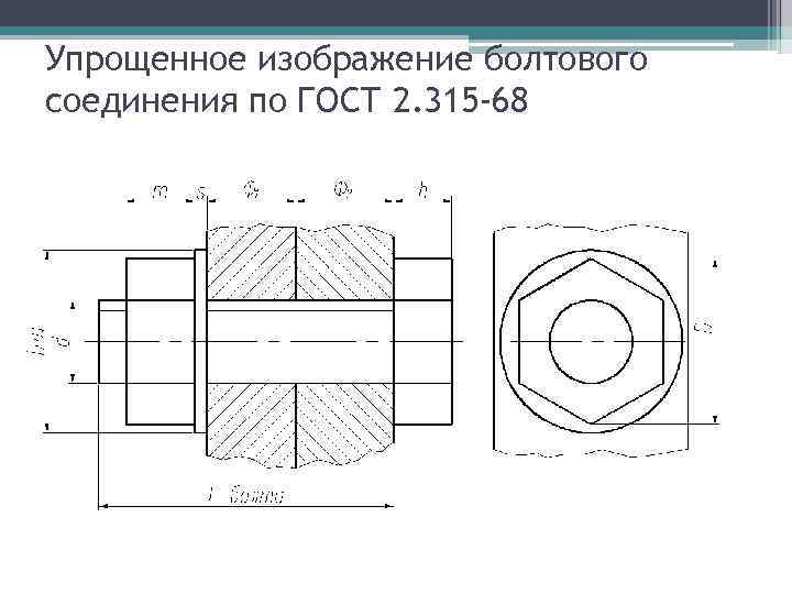 Рисунок 217 упрощенное изображение болтового соединения