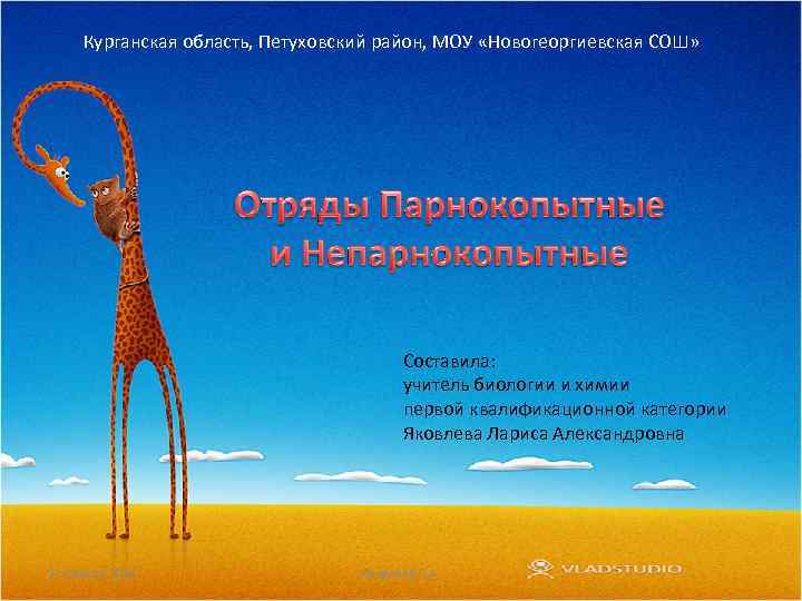 Курганская область, Петуховский район, МОУ «Новогеоргиевская СОШ» Составила: учитель биологии и химии первой квалификационной