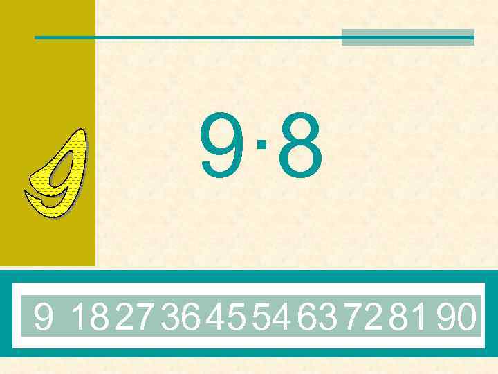 9· 8 9 18 27 36 45 54 63 72 81 90 
