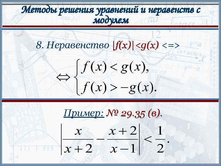 Исследование уравнений и неравенств с параметром проект