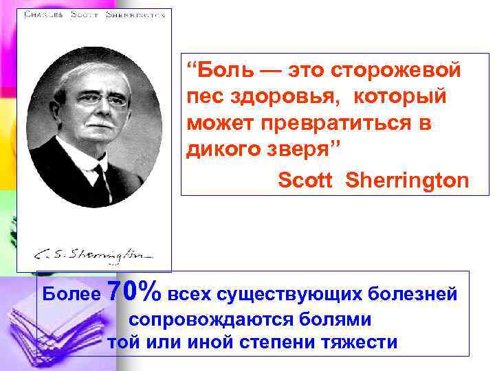 “Боль — это сторожевой пес здоровья, который может превратиться в дикого зверя” Scott Sherrington