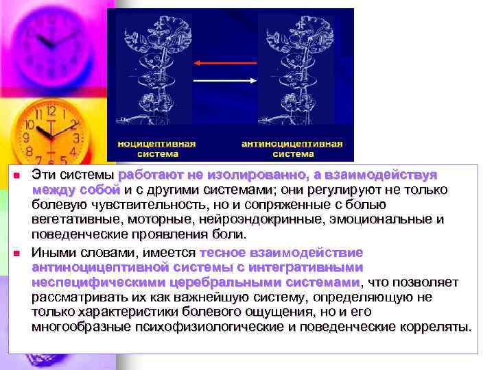 n n Эти системы работают не изолированно, а взаимодействуя между собой и с другими