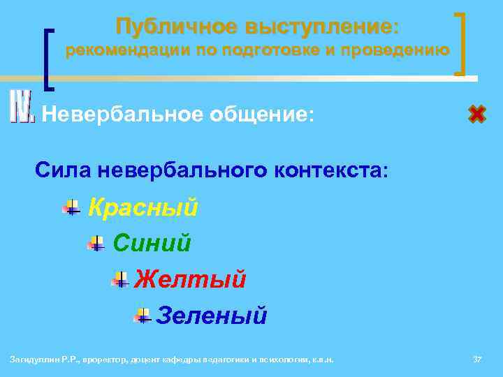 Публичное выступление: рекомендации по подготовке и проведению • Невербальное общение: Сила невербального контекста: Красный