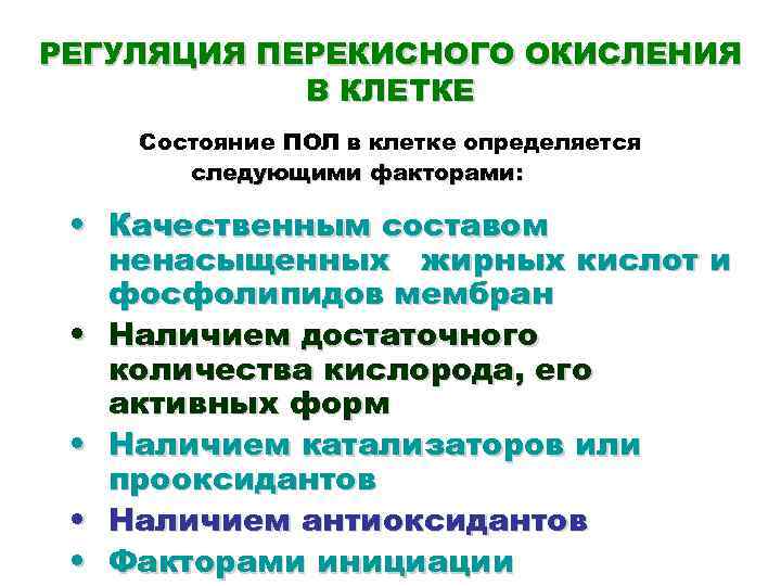 Схема участия усиленного перекисного окисления липидов в развитии патологии нейронов