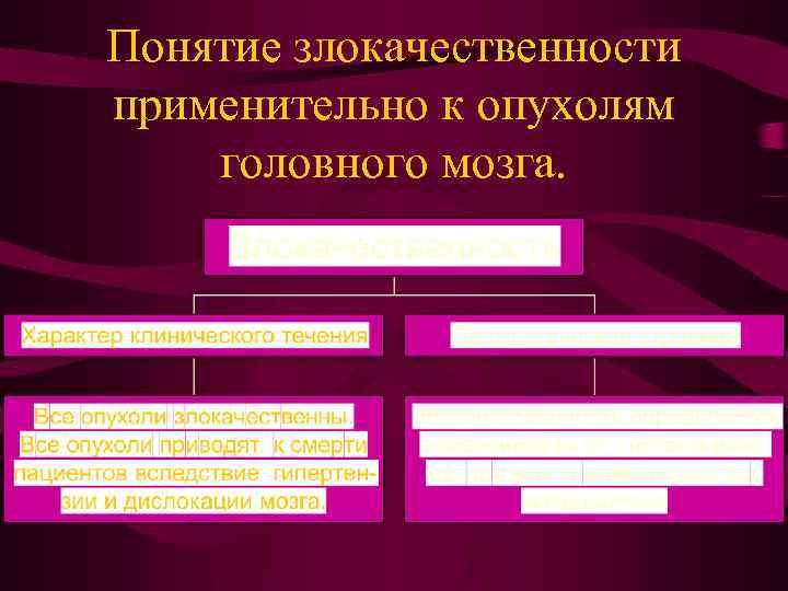 Понятие злокачественности применительно к опухолям головного мозга. 