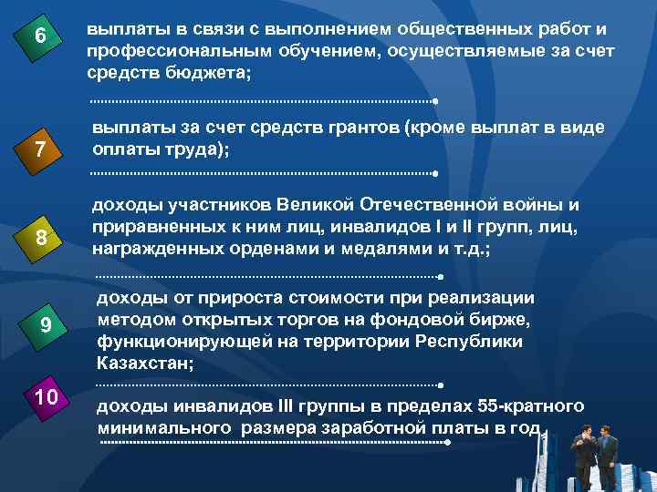 6 выплаты в связи с выполнением общественных работ и профессиональным обучением, осуществляемые за счет